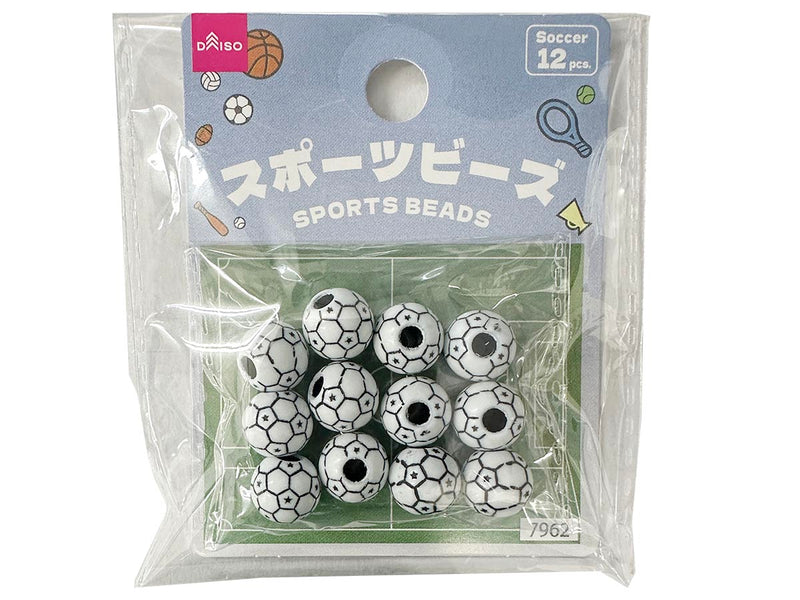 スポーツボールビーズ（サッカー、約１２ｍｍ、１２個）