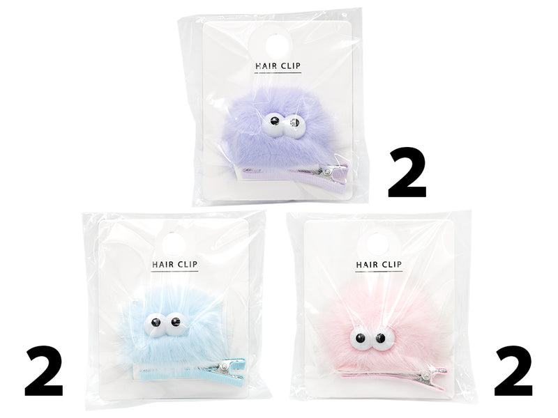 ヘアクリップ（ギョロ目モンスター、パステルカラー）