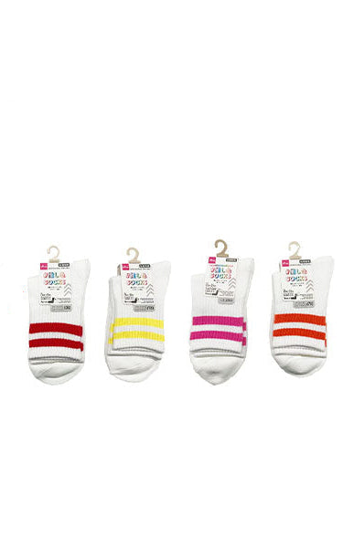 抗菌防臭推しカラーソックス（２本ライン、暖色）