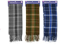 チェック柄マフラー（フリンジ付、シックカラー）