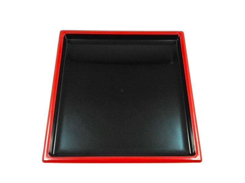 そば・うどん皿（渕朱、角）