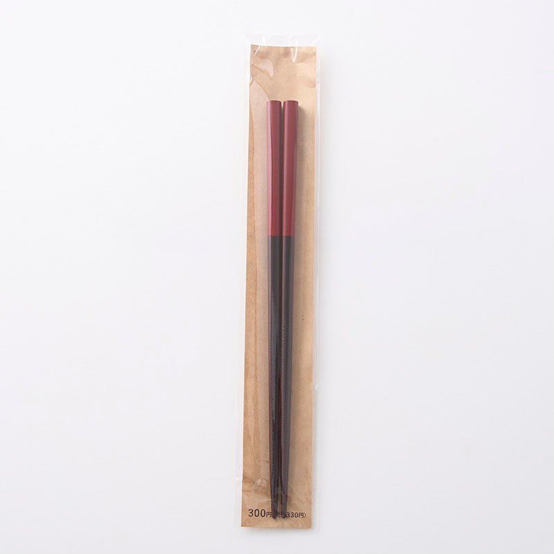 若狭塗箸　塗分　赤（食洗機対応）２１ｃｍ