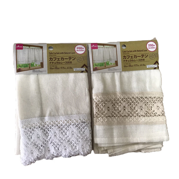 ナチュラルレース付きカフェカーテン - 100均 通販 ダイソーネット