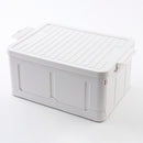 フォールディングバスケット（フタ付、ホワイト）