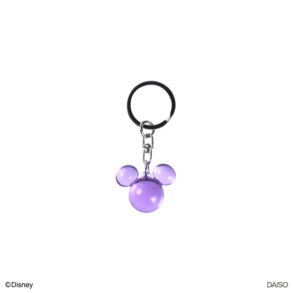 ミッキー型 紫色 プラスチックパーツ 立体2 キーホルダー（ミッキーアイコン） - 100均 通販 ダイソー