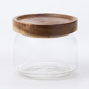 ガラスキャニスター　（アカシア蓋付）