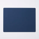 フェイクレザーマット（角型、ネイビー・ライトブラウン）