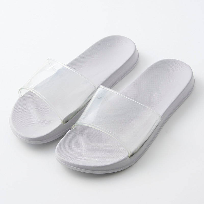 フラットサンダル（クリアバンド、ライトグレー、２７ｃｍ）