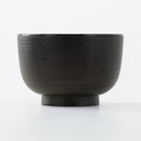 会津塗　刷毛目汁椀（食洗機対応、ぼかし赤茶）
