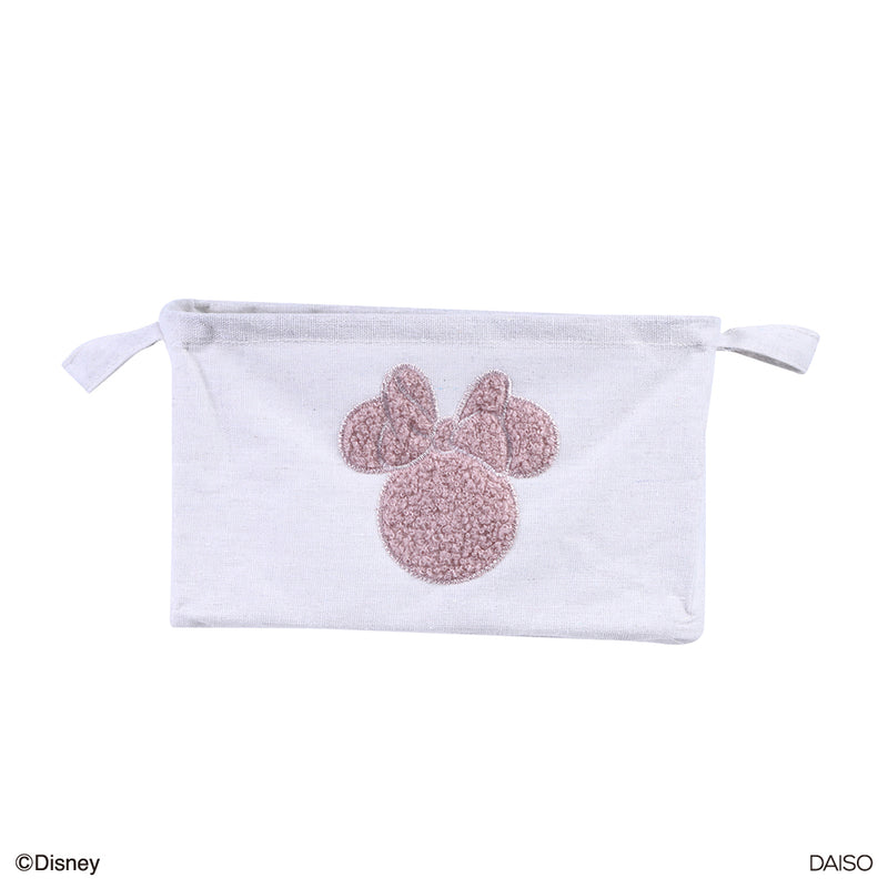 刺繍付収納ボックス、２８ｃｍ×２０ｃｍ×１６ｃｍ、角型（ミッキーアイコン／ミニーアイコン）