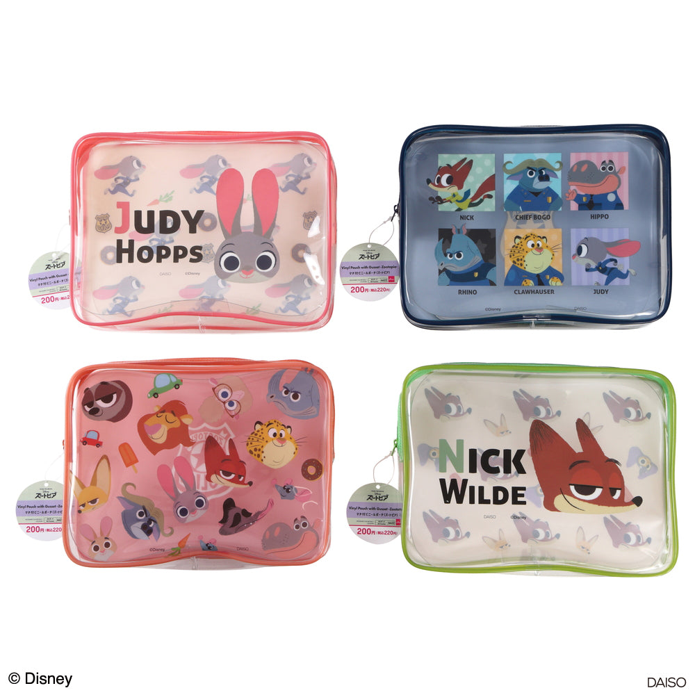 マチ付ビニールポーチ（ズートピア） - 100均 通販 ダイソーネット