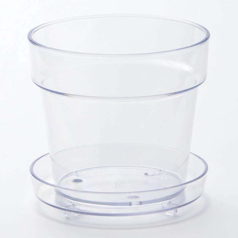 トレイ付クリア植木鉢（５号）１５ｃｍ