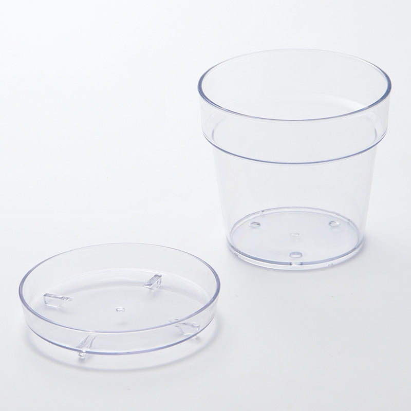 トレイ付クリア植木鉢（５号）１５ｃｍ