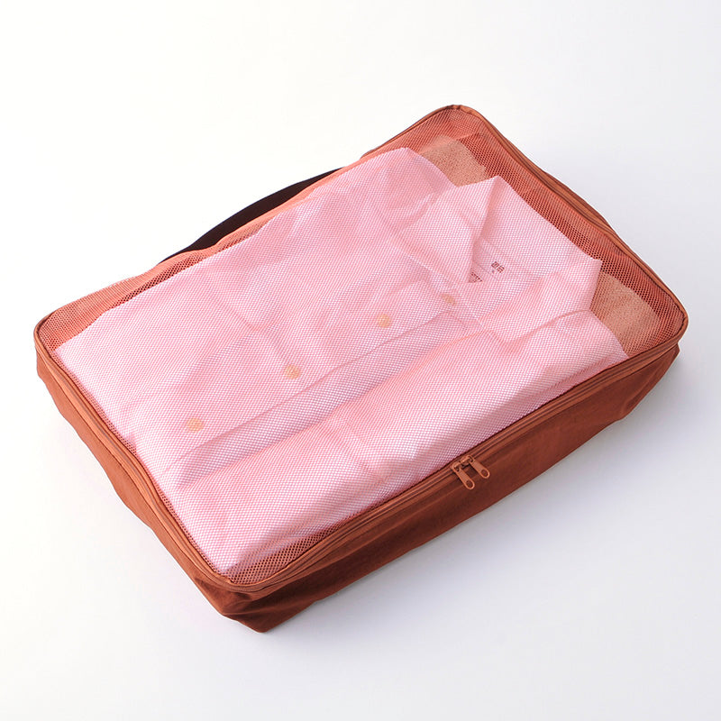 ソフトナイロントラベル収納ケース（オレンジ）４３ｃｍ×３０ｃｍ×８ｃｍ