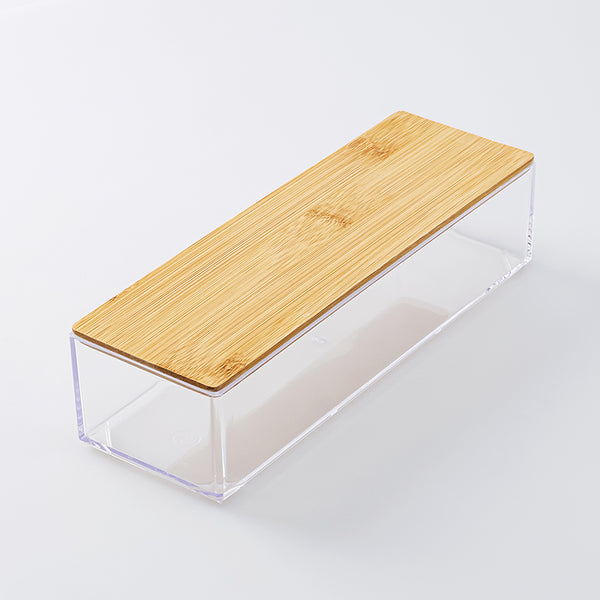 小物入れ竹製蓋付収納ケース6cm×24．6cm×8．2cm - 100均