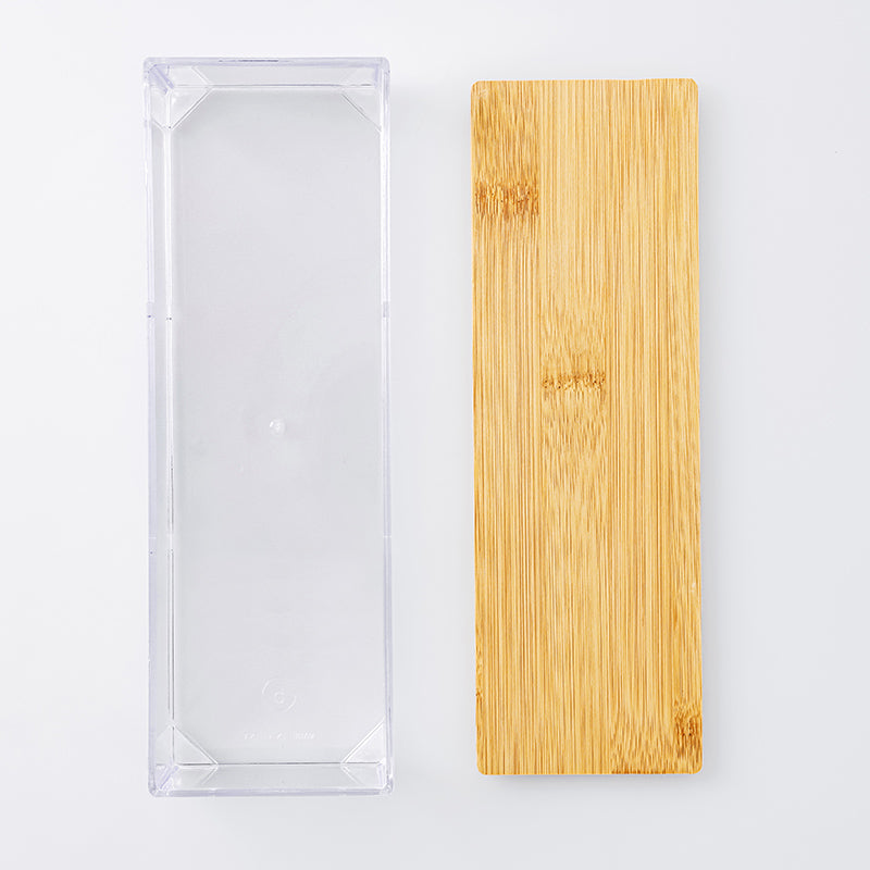 小物入れ竹製蓋付収納ケース6cm×24．6cm×8．2cm - 100均