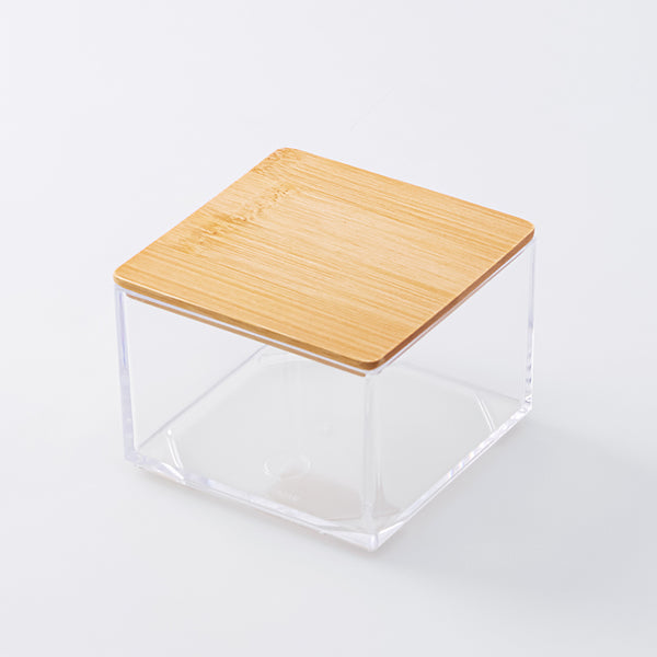 小物入れ竹製蓋付収納ケース6cm×8．2cm×8．2cm - 100均