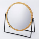 ウッドスチール製スタンドミラー（黒）