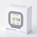 温湿度付デジタル時計（ＧＹ、スクエア）