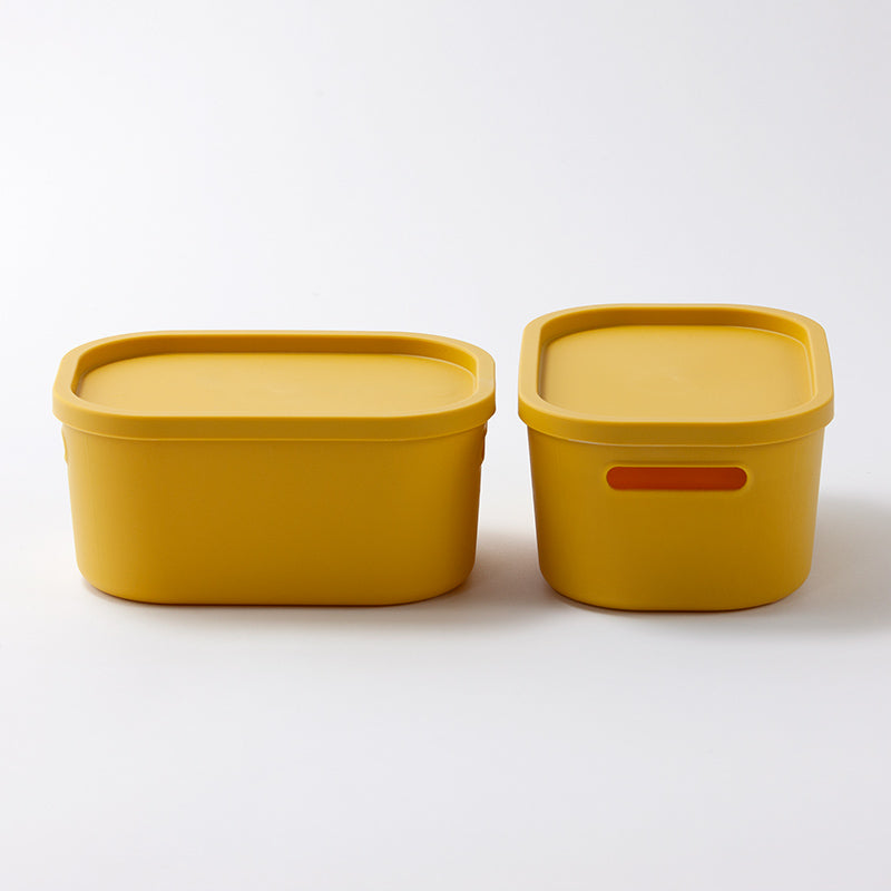 DAISO｜コンテナBOX｜2個セット｜Yellow R30ボックス（2個、YL）17．5cm×12．5cm×8．5cm