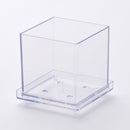 トレイ付クリア植木鉢（四角、３号）９ｃｍ