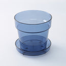 トレイ付植木鉢（クリアブルー）