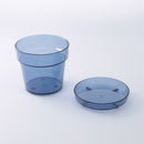 トレイ付植木鉢（クリアブルー）