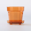 トレイ付植木鉢（クリアアンバー）