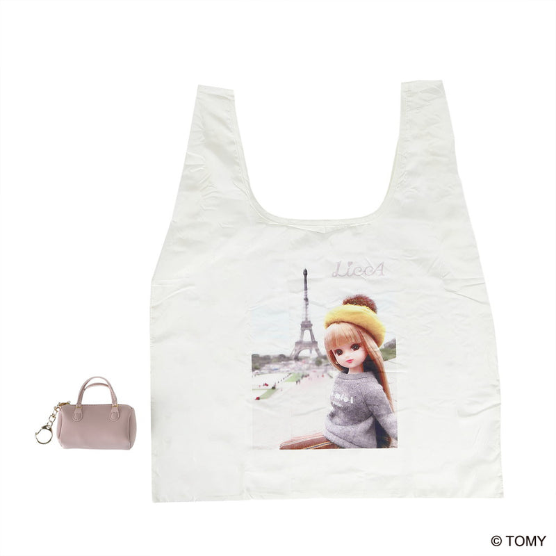 チャーム付エコバッグ、ボストン風、IV（リカちゃん） - スリーピー