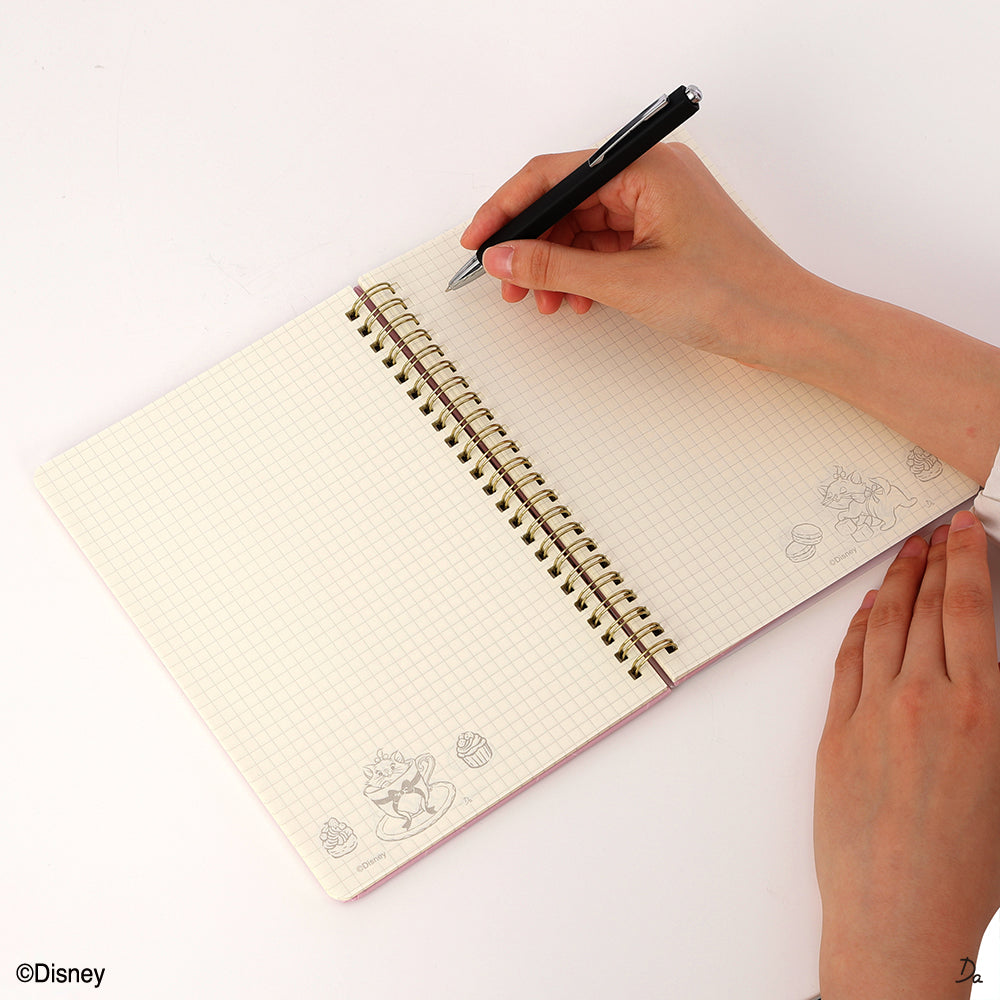 ゴムバンド付リングノート、A5、80枚（ディズニーマリー