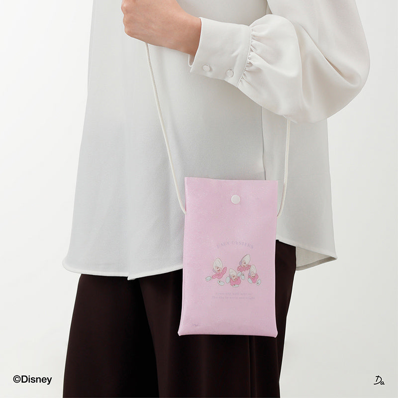 刺繍生地 スマホショルダー 金沢エンブロイダリー ピンク 母の日 P155 ショルダーバッグ、PU（ヤングオイスター） - スリーピーネット
