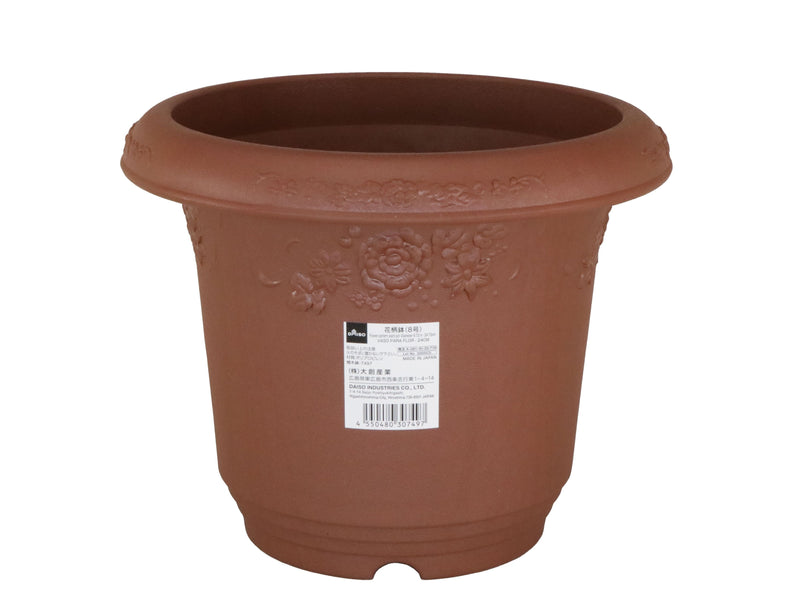 花柄鉢（８号）ブラウン×４３９０ｍｌ×１個入