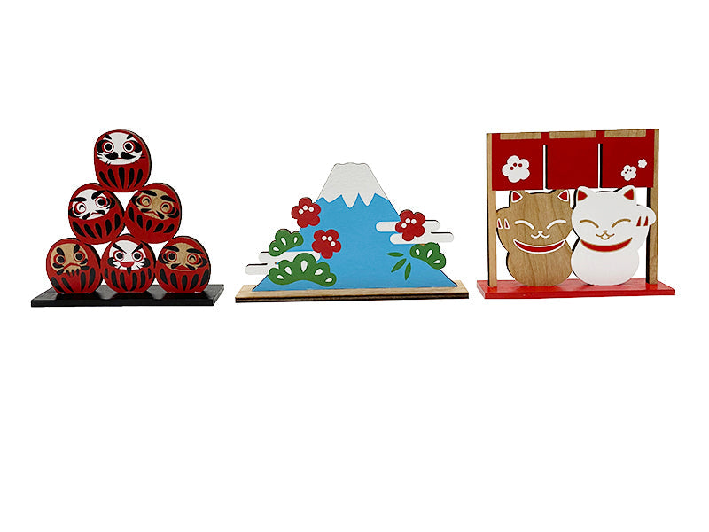 ウッド置物（和柄）