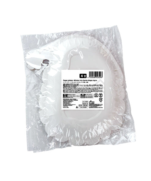 ペーパープレート（ウィンターミックス、サンタ型、４枚）