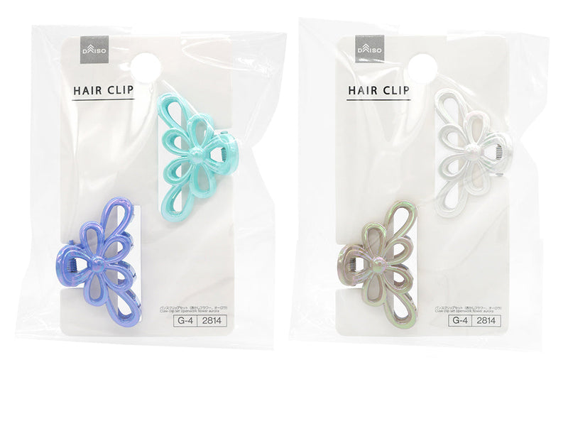 バンスクリップセット（透かしフラワー、オーロラ）