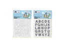文字ワッペンシール　アルファベット　白・グレー