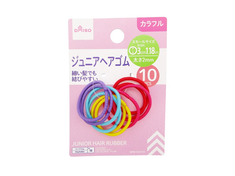 ジュニアヘアゴム（カラー、10個） - 100均 通販 ダイソーネット