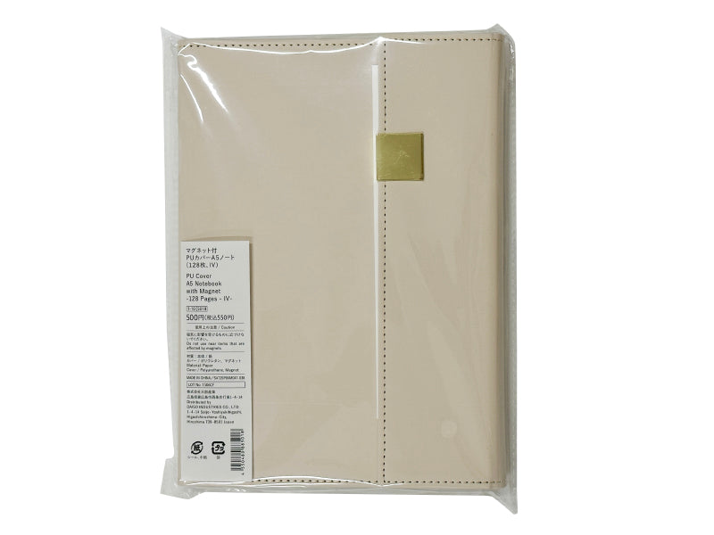 マグネット付ＰＵカバーＡ５ノート（１２８枚、ＩＶ）