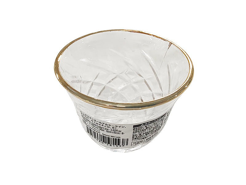 ミニグラス（ゴールドカラーライン、６０ｍＬ、６ｃｍｘ６ｃｍ、Ｂ）