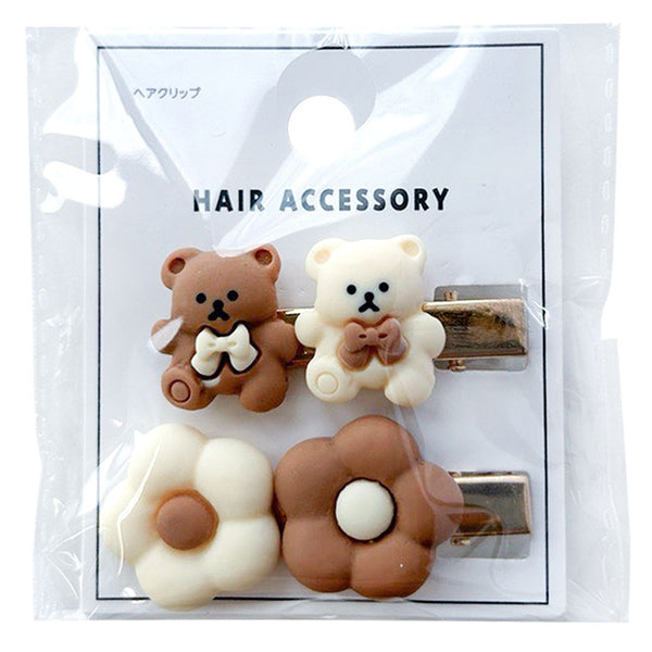ハンドメイドベビーヘアクリップ  ヘアクリップ  くまにゃんこ様 78faf4ae34f381e633b1d4f6b5bf1f