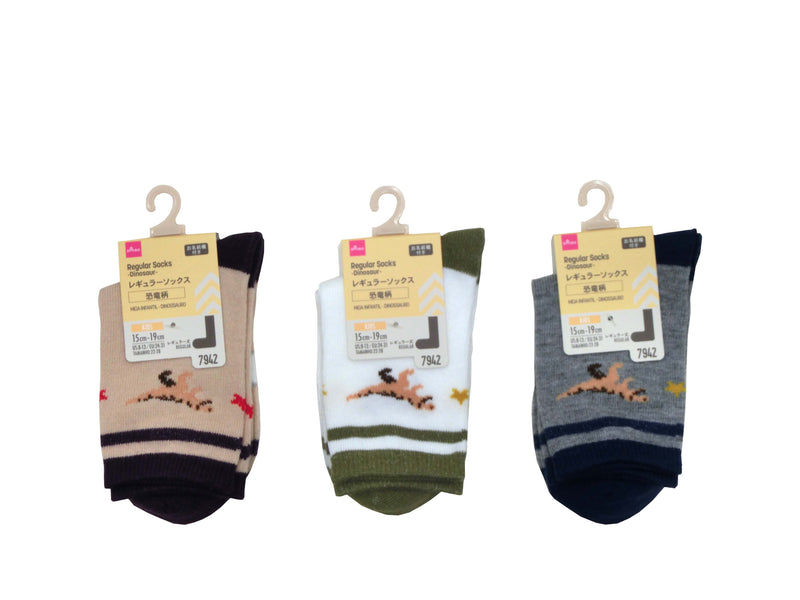 レギュラーソックス（キッズ、恐竜柄）