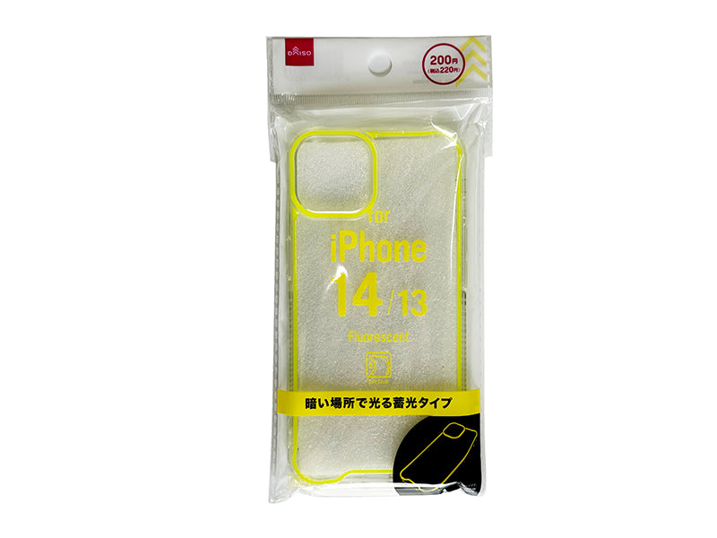 蓄光スマホケース（１４＆１３、イエロー）