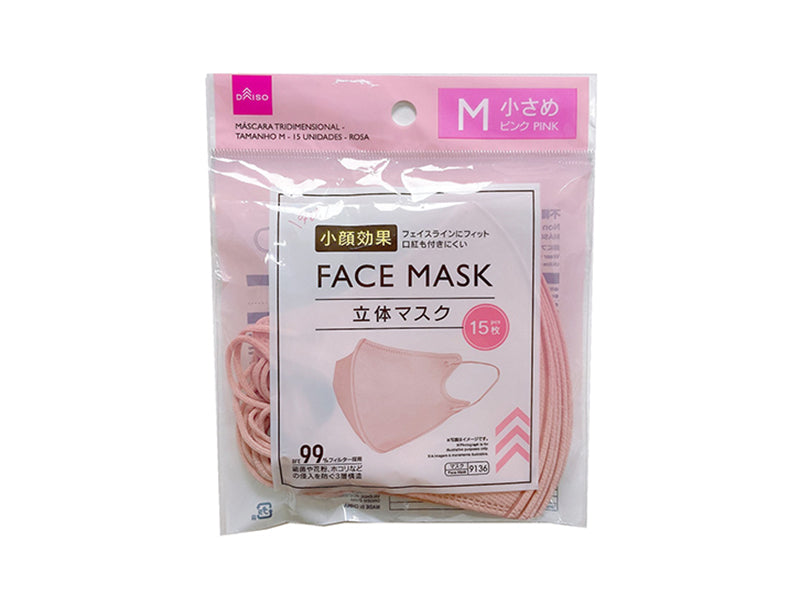 立体マスク（Ｍサイズ、１５枚、ピンク）
