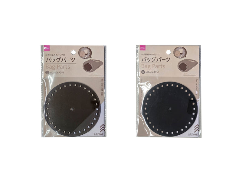バッグパーツ（円型、ブラウン、グレー）