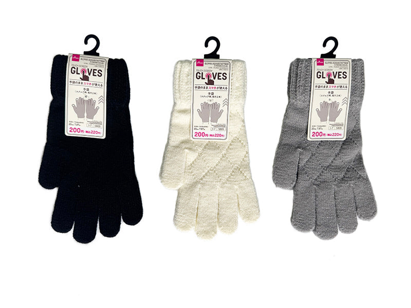 手袋（スクエア柄、指穴２本）