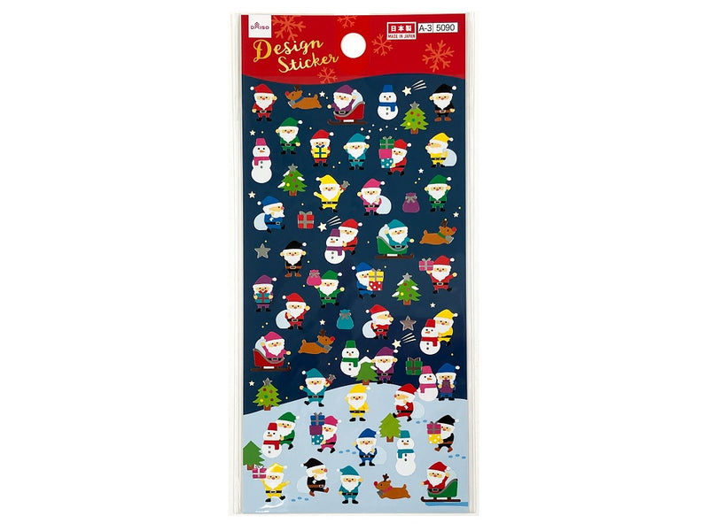 シール（クリスマス、カラフルサンタ）