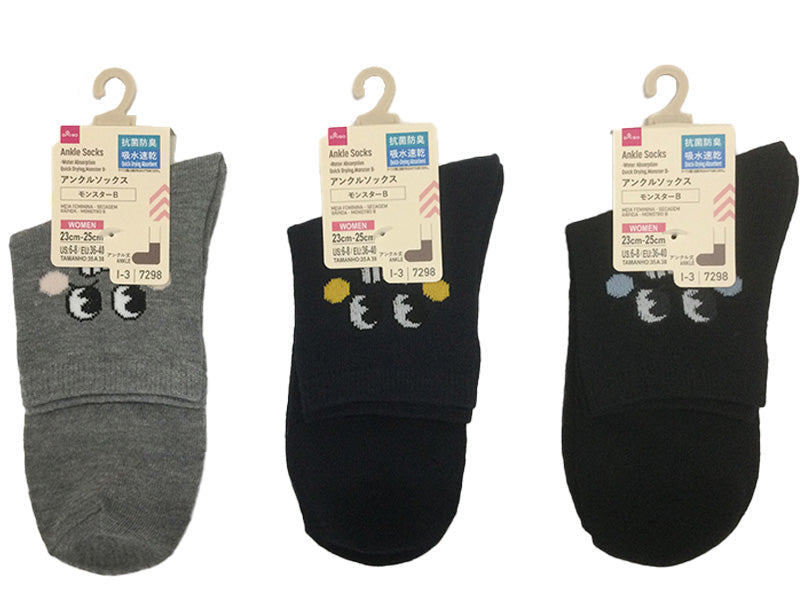 アンクルソックス（吸水速乾、抗菌防臭、モンスターＢ）