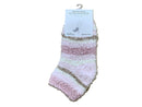 ふわふわ太モールショートルームソックス（ボーダー　ＰＫ）