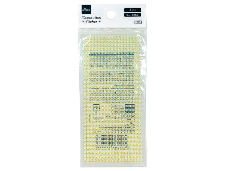キラキラストーンシール（イエロー、３ｍｍ）