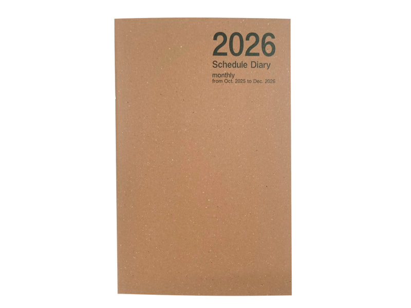 ２０２６年ダイアリー（Ｂ６変形、マンスリー、クラフト）
